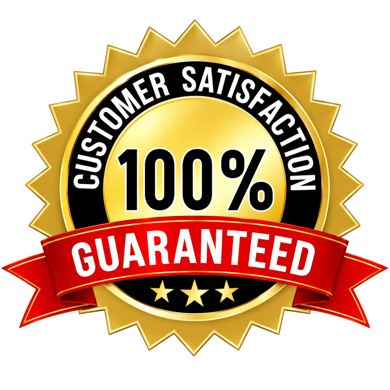 100% customer satisfaction guaranteed badge