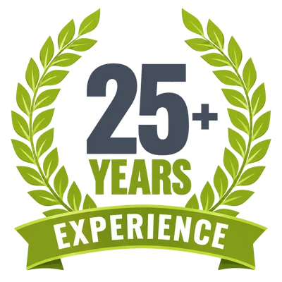25+ years of experience badge