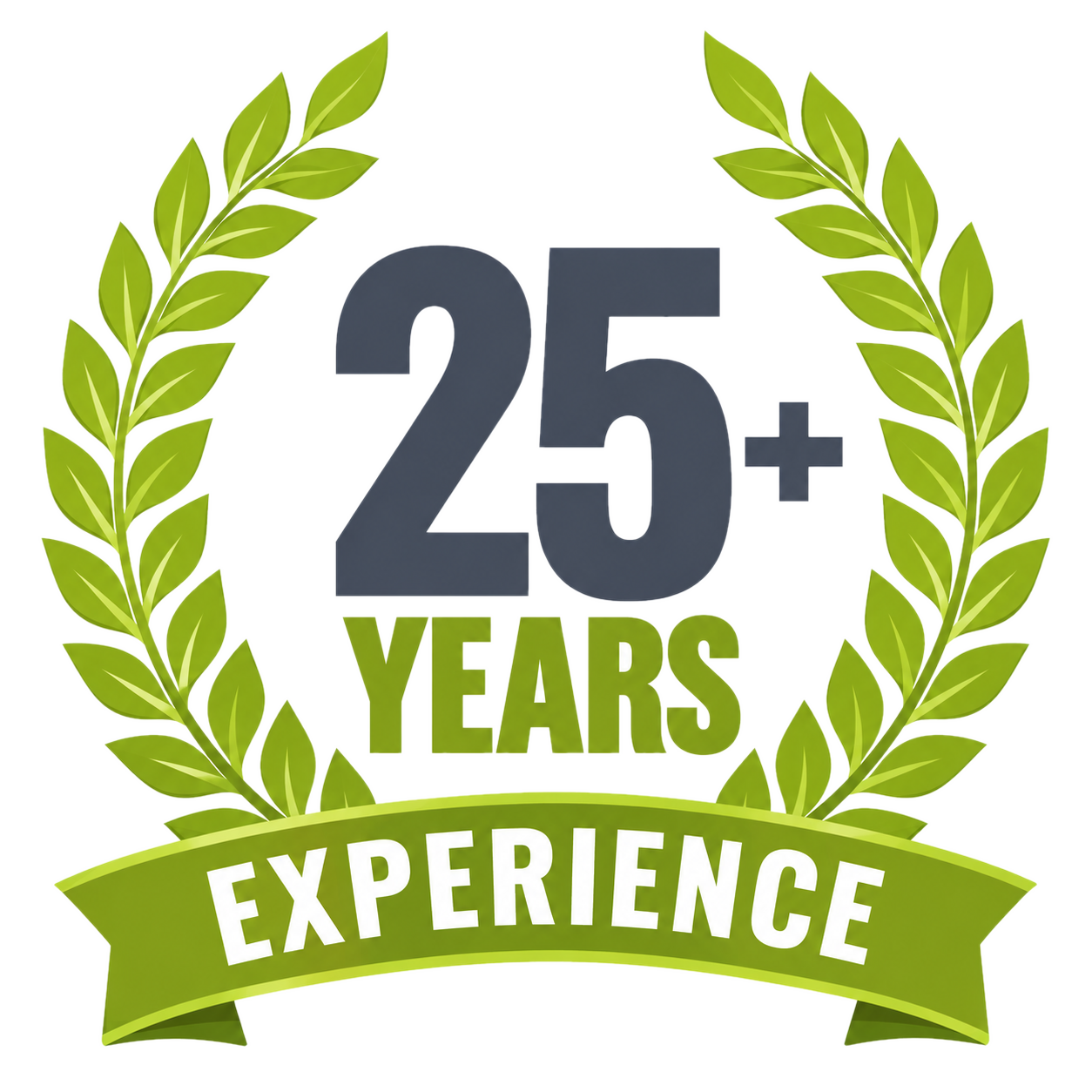 25+ years of experience badge