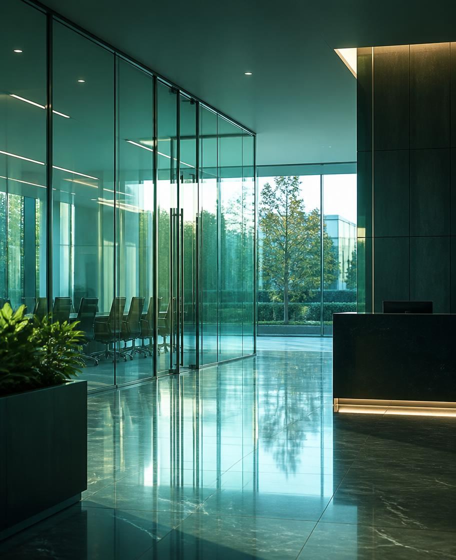 Spotless commercial office lobby cleaned by Prospect Cleaning